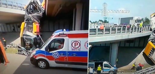 VIDEO Un autobuz a căzut de pe un pod la Varșovia: un mort și 20 de răniți