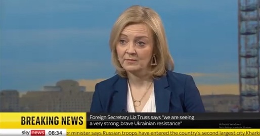 Războiul din Ucraina cu Rusia ar putea dura ”mai mulți ani”, estimează șefa diplomației britanice