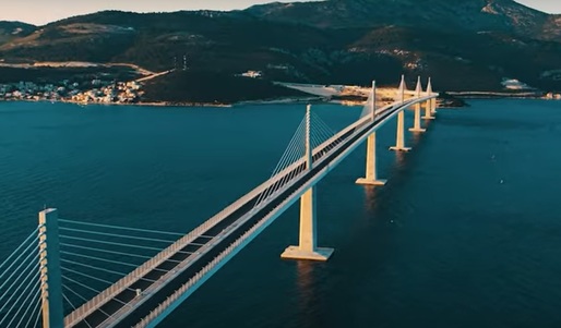 VIDEO Croația inaugurează un pod crucial spre Dubrovnik, care ocolește Bosnia
