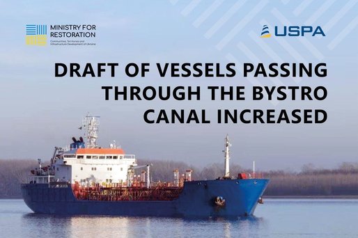 Ministerul Infrastructurii din Ucraina: Adâncimea de navigare pe Canalul Bâstroe a crescut de la 3,9 la 6,5 metri