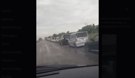 Criză de benzină în Rusia. Șoferii stau la cozi de kilometri VIDEO