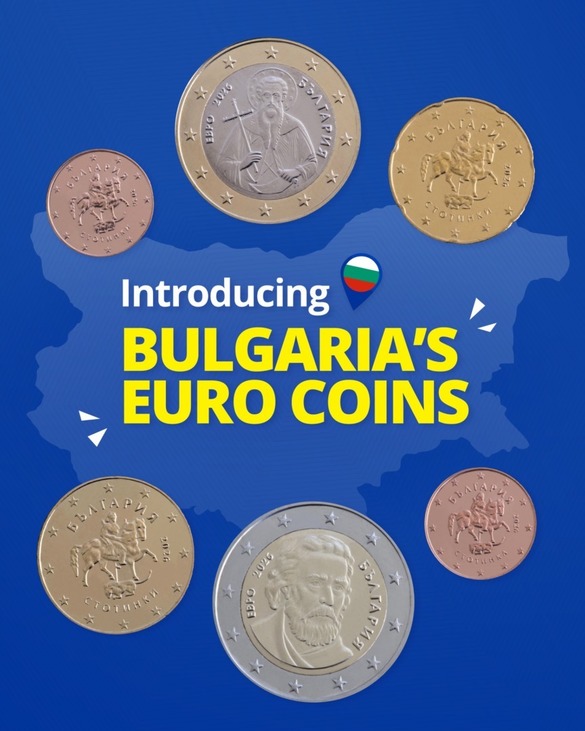 PREMIERĂ Monedele euro din Bulgaria FOTO