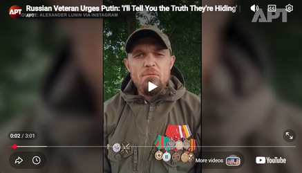 VIDEO Un militar rus decorat îl amenință pe Putin cu întoarcerea armelor împotriva Kremlinului. Mesajul video a devenit viral