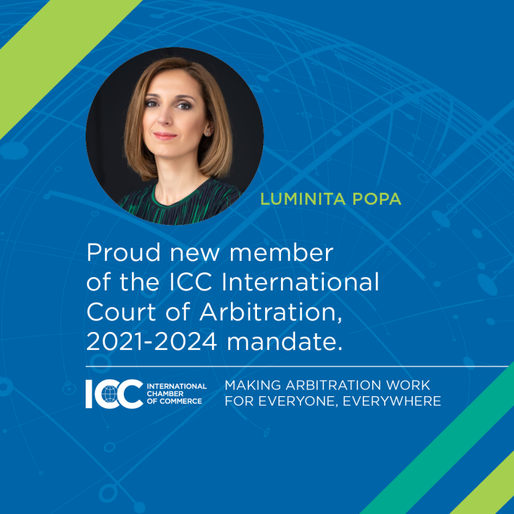 Luminița Popa, desemnată din nou membru al Curții Internaționale de Arbitraj ICC Paris