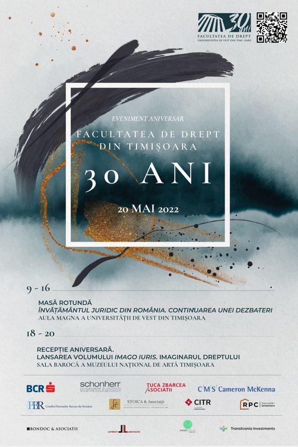 Facultatea de Drept din Timișoara – 30 de ani. Eveniment aniversar
