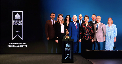 STOICA & ASOCIAȚII a câștigat trei premii la Romanian Legal Awards,  inclusiv marele trofeu - „Firma de avocatură a anului”
