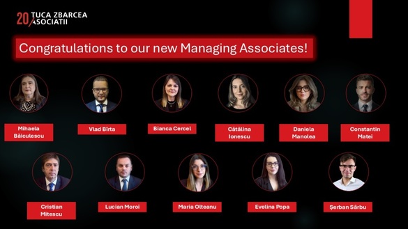 Număr record de promovări la Țuca Zbârcea & Asociații: Trei noi Parteneri și alte 16 numiri interne