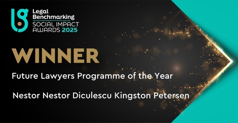 Nestor Nestor Diculescu Kingston Petersen, câștigătoarea premiului Future Lawyers Programme of the Year acordat de Legal Benchmarking Group