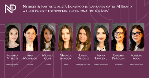 Nyerges & Partners asistă Eximprod în vânzarea către AJ Brand a unui proiect fotovoltaic operațional de 6,4 MW