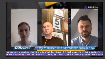 Profit LIVE TV - Să ajutăm business-ul. Fondatorul 5 to Go: Am negociat 3 francize în videoconferință. Să readucem clienții la spritz, la meci, au început să își prepare cafea acasă. Multe afaceri - închise