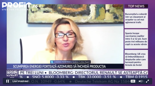 PROFIT NEWS TV Casiana Fometescu, Fondator Carbon Expert: Reformele Comisiei Europene au dus la scumpirea certificatelor de carbon