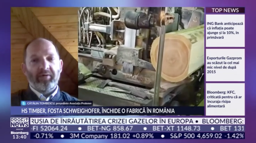 PROFIT NEWS TV Președintele Asociației Prolemn, despre închiderea declanșată în România de grupul austriac HS Timber, fostul Holzindustrie Schweighofer: A fost un șoc. Doar o problemă de timp până când și alte fabrici decid același lucru