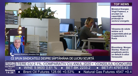 PROFIT NEWS TV Președintele FSIA contestă săptămâna de lucru de 4 zile: Suntem sclavi. Nu poți să stai cu capul înclinat întotdeauna. Am schimbat o economie centralizată în București, în 1990, cu o economie centralizată la Bruxelles astăzi!
