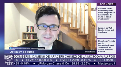 PROFIT NEWS TV Claudiu Cazacu, Consulting Strategist XTB România: Chiar dacă dobânzile ar crește cu 1%, bursele pot să reziste. Teama principală nu provine din dobânzi