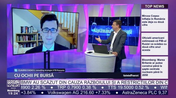 PROFIT NEWS TV Claudiu Cazacu, Consulting Strategist XTB România: Există un mare interes în ceea ce privește zona de energie. Vedem aprecieri ale acțiunilor de zeci de procente doar în ultima lună și jumătate