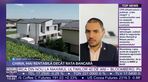 PROFIT NEWS TV Daniel Tudor, CEO The Concept: Ne vom confrunta cu o creștere de piață cum am văzut în perioada 2004-2008. Vine un val de investitori