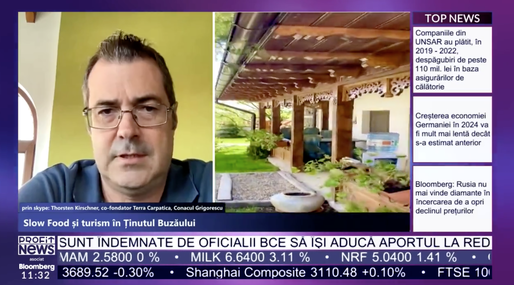 PROFIT NEWS TV Redescoperă România – Thorsten Kirschner, proprietar conacul Grigorescu: Pentru noi este un efort foarte mare să găsim destui furnizori care nu folosesc pesticide