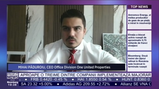 Dezbaterile PROFIT NEWS TV - Mihai Păduroiu, CEO Office Division, One United Properties: Orașele mari din România au rămas în continuare atractive pentru companiile multinaționale. Un semn extrem de bun, care atestă maturitatea pieței de birouri