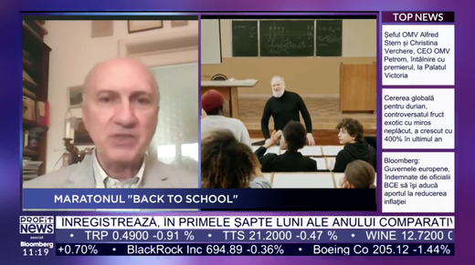 Maratonul Back to School la Profit News TV – Ion Bogdan Lefter, profesor universitar doctor la Facultatea de Litere a Universității din București: Finanțarea sistemului de educație de stat este o mare problemă. E o sub-bugetare care se traduce vizibil la fața locului