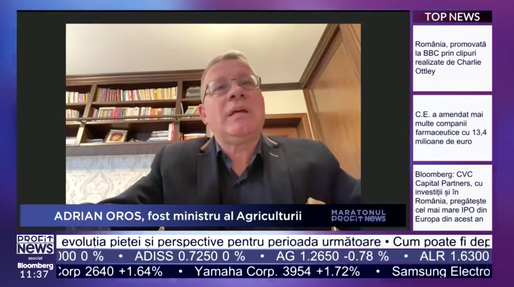 PROFIT NEWS TV Maratonul Agriculturii – Adrian Oros, fost ministru al Agriculturii: 47% din fermieri sunt aproape în faliment, nu-și pot achita datoriile la furnizorii de inputuri din cauza prețului mic la cereale
