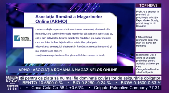VIDEO PROFIT NEWS TV Maratonul de Retail - Director executiv ARMO: Comerțul online a ajuns în vizorul autorităților de la Bruxelles. Există mulți jucători din străinătate care se uită cu poftă spre piața românească