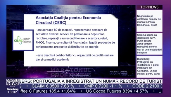 VIDEO PROFIT NEWS TV Maratonul Economia Sustenabilă - Coaliția pentru Economia Circulară: România este ultima în UE la economie circulară, ne-am însușit repede modelul consumă-arunci și credem că este semn de bogăție