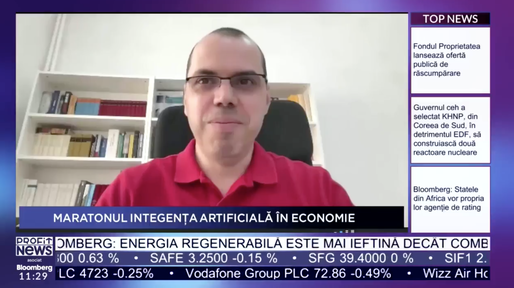 Profit News TV - Maratonul Inteligența Artificială în Economie. Vice-decan ASE FABIZ: Inteligența artificială mereu va avea această marjă de eroare, nu va fi niciodată 100% sigură. AI o să ducă costul creativității către zero