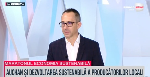 VIDEO Maratonul Profit.ro TV Economia Sustenabilă – Tiberiu Dănețiu, Auchan România: Unul dintre ingredientele esențiale ale comerțului nostru este prețul. Preocupările pentru sustenabilitate vizează și cum sa folosim mai puține resurse. Facem eforturi!