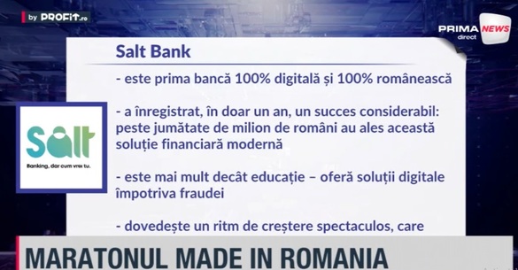 VIDEO Maratonul Profit “Made in Romania” Ediția a III-a –Gabriela Nistor, directoare executivă Salt Bank: Am început ca bancă pentru «young professionals». A venit un val de clienți și avem în structură toată populația. Cum folosește banca AI