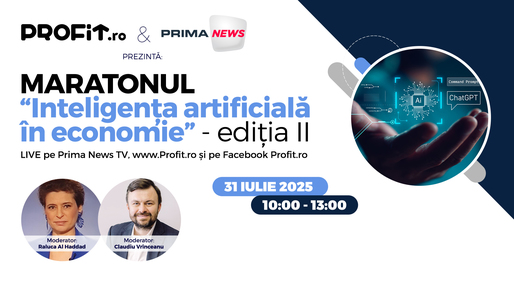 Maratonul Profit “Inteligența artificială în economie” - Ediția a II-a. Cum pot companiile să adopte AI fără a periclita locurile de muncă sau identitatea? Cât de rentabilă este adoptarea AI în retail, logistică, HR, producție? Ce meserii dispar?
