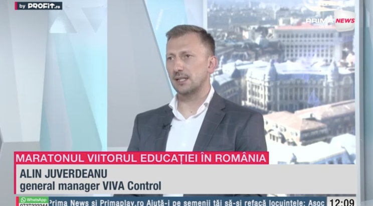 VIDEO Maratonul Profit.ro - Viitorul Educației în România. Alin Juverdeanu, General Manager VIVA Control: Sistemul educațional nu poate rămâne o insulă analogică într-un ocean digital. VIVA Control dezvoltă soluții care să conecteze cele trei părți implic