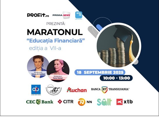 ASTĂZI Maratonul Profit.ro Educația Financiară Ediția a VII-a. Unde își mai plasează românii banii, cum ne protejăm de fraude și atacuri cibernetice, noile obiceiuri financiare și impactul asupra economiei 