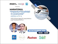 Maratonul Profit.ro Impactul fiscalității în economie Ediția a IV-a. Ce riscuri există dacă România nu se încadrează în deficit? Globalizarea veniturilor: cum va funcționa? Ce efect asupra clasei de mijloc? Impactul majorării TVA și al accizelor 