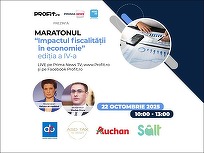 Maratonul Profit.ro Impactul fiscalității în economie Ediția a IV-a. Ce riscuri există dacă România nu se încadrează în deficit? Globalizarea veniturilor: cum va funcționa? Ce efect asupra clasei de mijloc? Impactul majorării TVA și al accizelor 