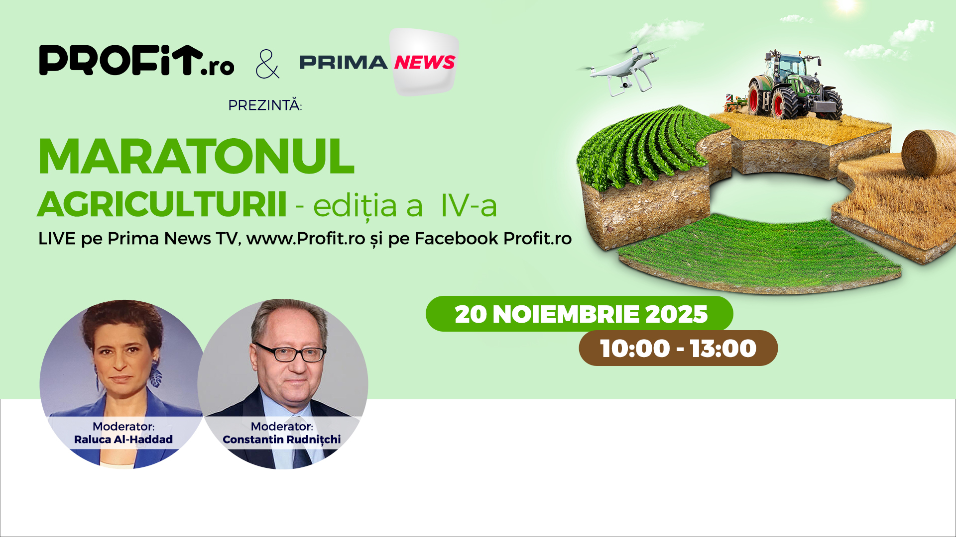 Profit.ro Maratonul Agriculturii Ediția a IV-a - Digitalizarea și inteligența artificială în agricultură, Forța de muncă, Plafonarea adaosului comercial, Amânarea plăților către bănci și furnizori vs. noi instrumente de sprijin