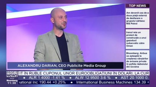 PROFIT NEWS TV Alexandru Darian, CEO Publicite Media Group: Toate companiile ar trebui să facă video. Atrage mai mult atenția decât celelalte metode de marketing
