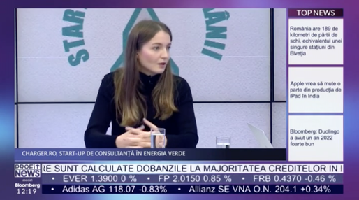 PROFIT NEWS TV Iulia Dorobanțu, co-fondator Charger.ro: Am observat un interes foarte mare, în special din partea companiilor, pentru implementarea de stații de încărcare. Este foarte mult loc de dezvoltare