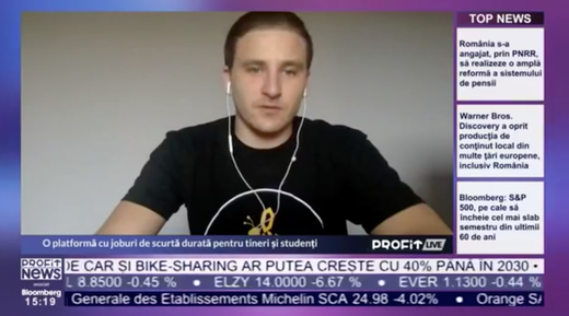 VIDEO PROFIT LIVE Tudor Belu, Fondator Beesy: Vom ridica o rundă de finanțare. Legislația nu ne ajută foarte mult, ne împinge către o zonă gri și neprofitabilitate. Vrem să inițiem un proiect pentru modificarea Codului Muncii