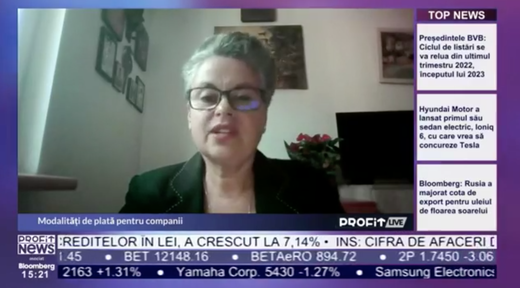 VIDEO PROFIT LIVE Luminița Șoitu, președinte Comisia pentru decontări și operațiuni în lei ARB: Gradul mic de bancarizare și lipsa de educație financiară la nivelul României frânează  digitalizarea în domeniul plăților