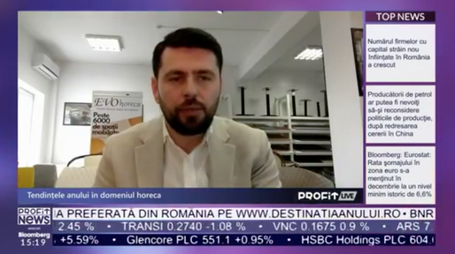 VIDEO PROFIT LIVE Alin Trușcă, CEO EVOhoreca: Valoarea amenajărilor a crescut foarte mult, cu aproape 150%. Se folosesc mult mai multe produse premium