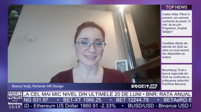 VIDEO PROFIT LIVE Bianca Vuță, Partener HR Design: Cu siguranță se vor schimba multe lucruri în procesul de recrutare. Toată această muncă urmează să fie înlocuită