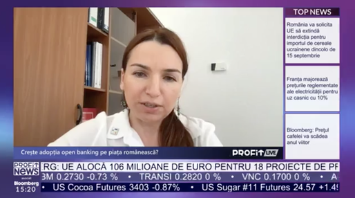 VIDEO PROFIT LIVE Ana Maria Georgescu, membru board Asociația Română de Fintech: Băncile nu văd în Open Banking o prioritate imediată, e un pic elefantul din cameră. Ne gândim la o strategie națională 