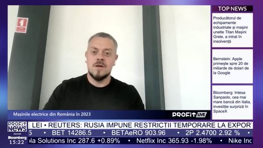 VIDEO PROFIT LIVE Alexandru Vasiliu, marketing & sales director e-Mobility Rentals: Pentru scalarea în Europa țintim o rundă de finanțare de 5 milioane de euro. Avem deja semnale de a începe un pilot în Oslo și Barcelona