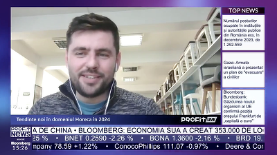 VIDEO PROFIT LIVE Alin Trușcă, CEO EVOhoreca: Există o propunere pe masă de preluare parțială a unui pachet de acțiuni. Avem niște discuții cu o companie românească