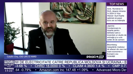 VIDEO PROFIT LIVE Cătălin Chiș, CEO LIFE IS HARD: 60% dintre companii au bugete de investit în zona de digitalizare relativ mici, până în 10.000 de euro