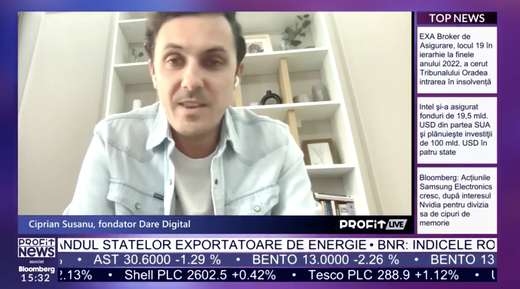 VIDEO PROFIT LIVE Ciprian Susanu, fondator Dare Digital: Business-urile care au date proprii despre consumatori vor câștiga în final. Se mai desfac bugetele în 2024