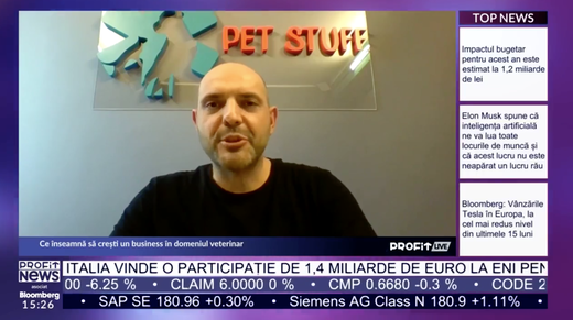 VIDEO PROFIT LIVE Cristian Cristea, Spitalul Veterinar Pet Stuff: Locația e foarte importantă, dar, în momentul în care ai o vechime pe piață, cred că trebuie să te orientezi la niște lucruri mai importante, precum să ai loc de parcare