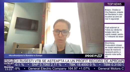 VIDEO PROFIT LIVE Raluca Andreica, European Microfinance Network: România este o piață pentru microfinanțare destul de mare. Nu este recunoscut însă ca un sector separat, iar tot ce înseamnă birocrație trebuie redus