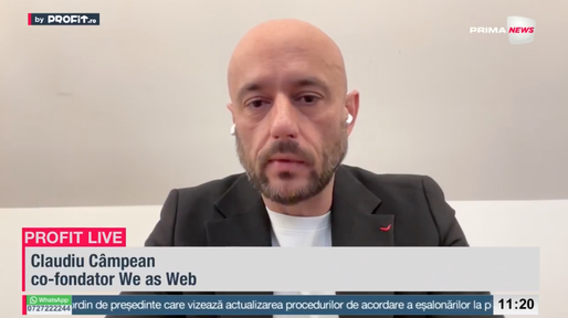 VIDEO Profit.ro TV - Claudiu Câmpean, We as Web: Nu ne vom retrage să lăsăm alte companii să profite de calitatea oamenilor din România. Ce avantaj avem noi ca țară este apropierea culturală cu piețele din Europa
