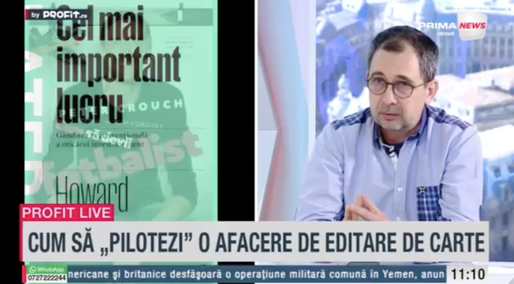 VIDEO Profit.ro TV - Bogdan Ungureanu, fondator al editurii Pilot Books: Firul roșu este dat de numele autorului. Nu există rețetă. Poți să ai surpriza ca de la început să fie un titlu de succes